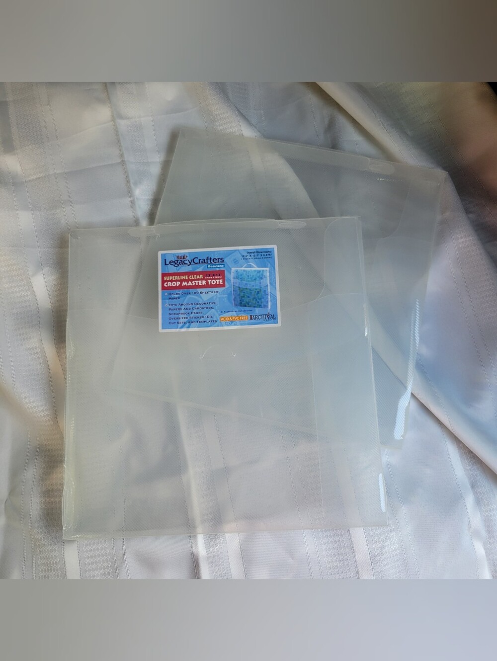 LegacyCrafters 12x12 Clear Crop Master Tote - Scrapbook Paper Storage